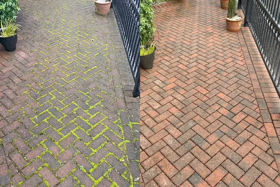 Moss-choked driveway brought back to life