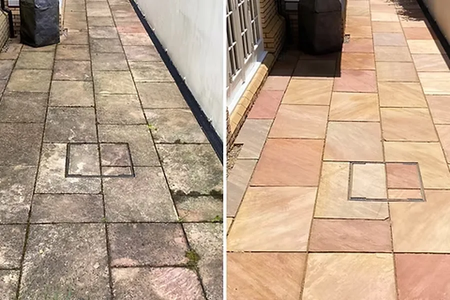 Indian sandstone restored to its original colour