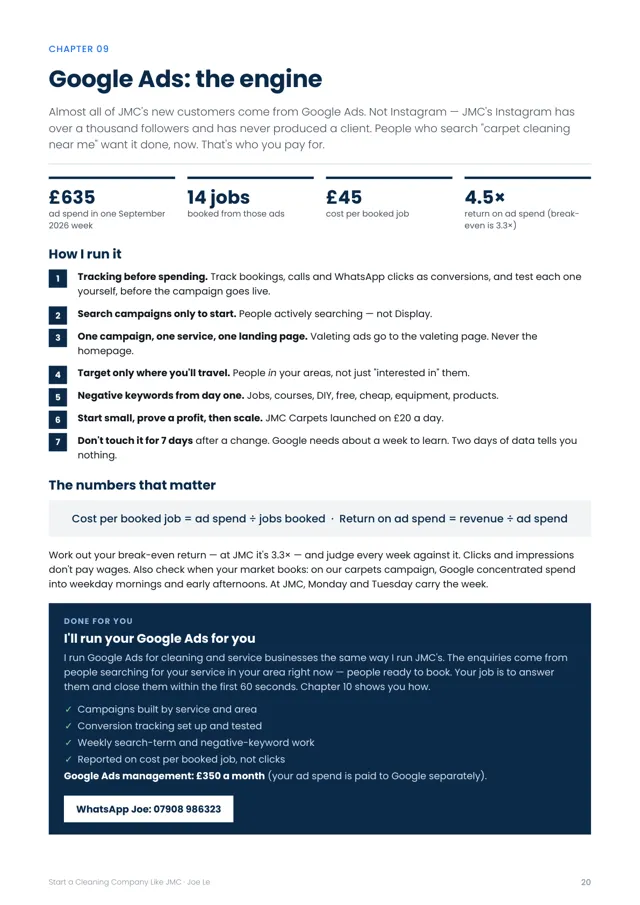 Playbook page — Google Ads