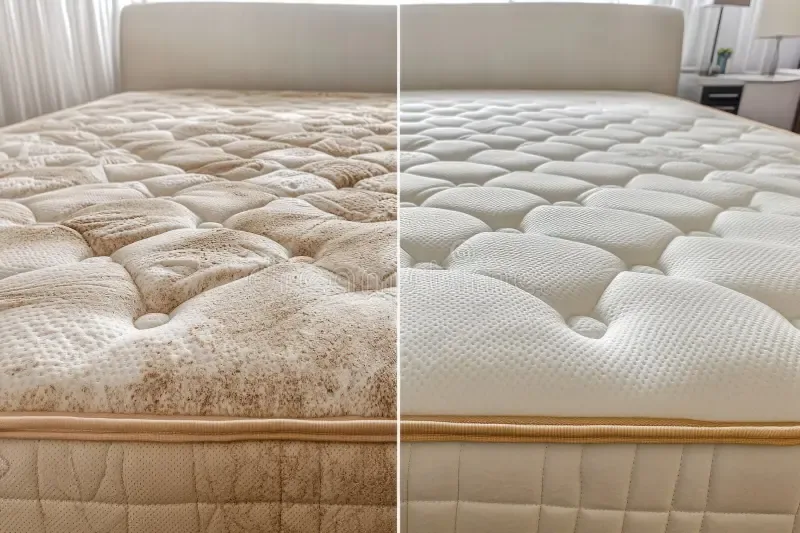 Mattress sanitised and visibly brightened