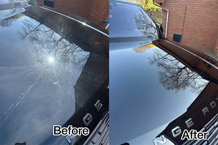 Car machine polish before and after