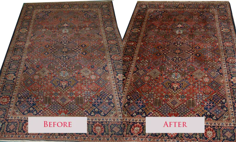 Persian rug colours revived without damage