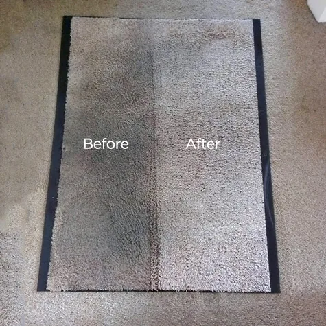Heavily soiled mat deep-cleaned