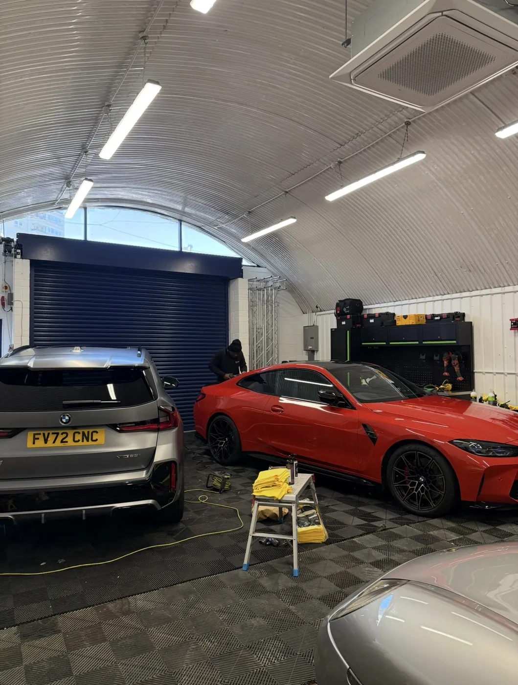 BMW M4 being detailed at the JMC studio